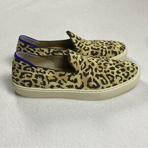 Rothy’s The Original Sneaker Cat Leopard Print Slip On Shoes